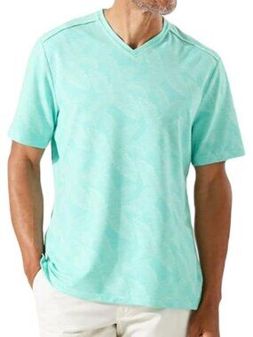 Tommy Bahama Men’s Small Riviera Azure Grande Fronde IslandZone V-Neck Tee